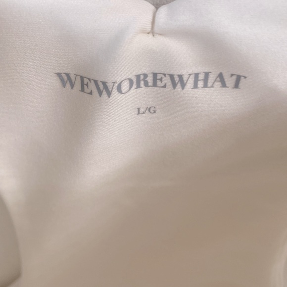 (A54) WE WORE WHAT Racerback Bra ONLY in Brushed Poly Ivory, Size Large, NWT - Picture 8 of 13
